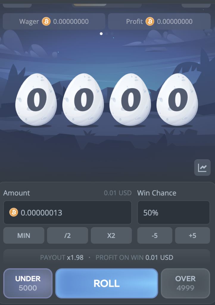 provably fair original dice game at duckdice casino