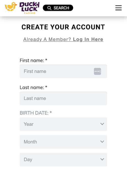 new player registration