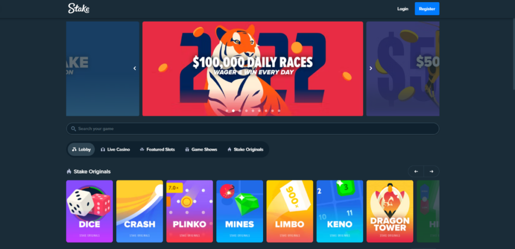 stake casino homepage