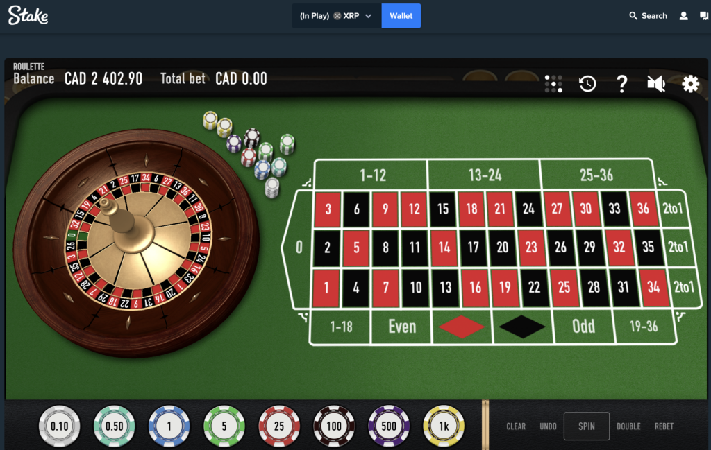 XRP Roulette Game at Stake