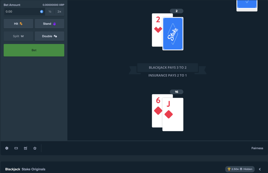 XRP Blackjack at Stake