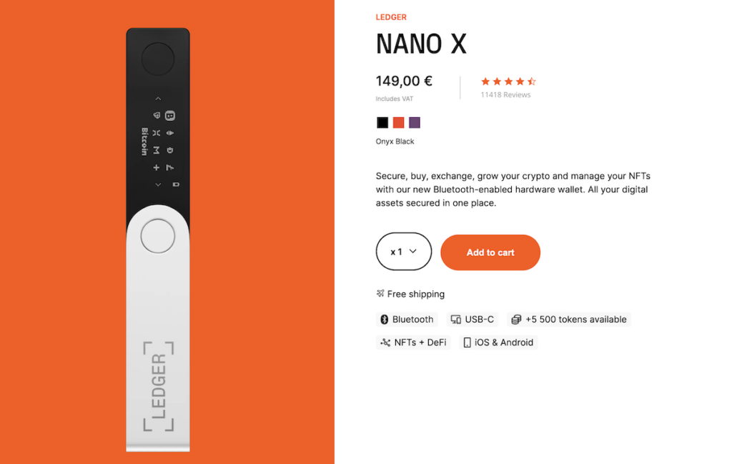 ledger nano x crypto wallet