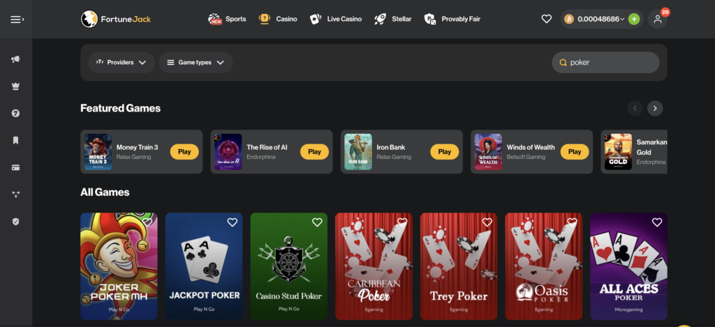bitcoin poker fortune jack