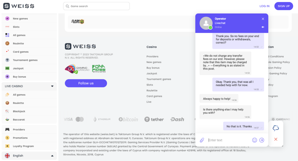 live chat support