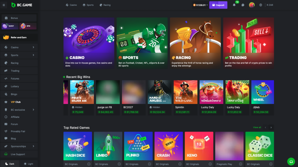 The BC.Game Lobby
