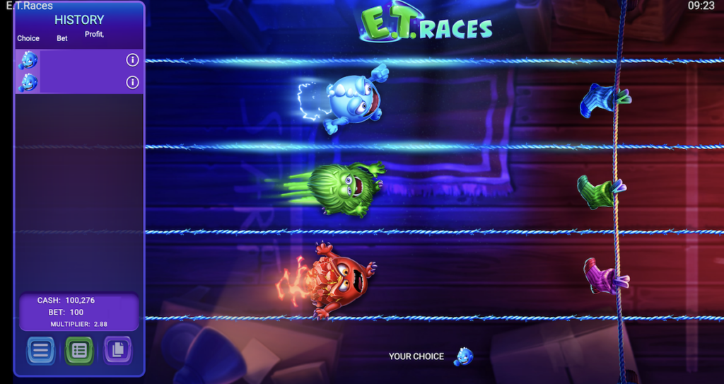 E.T. Races casino game