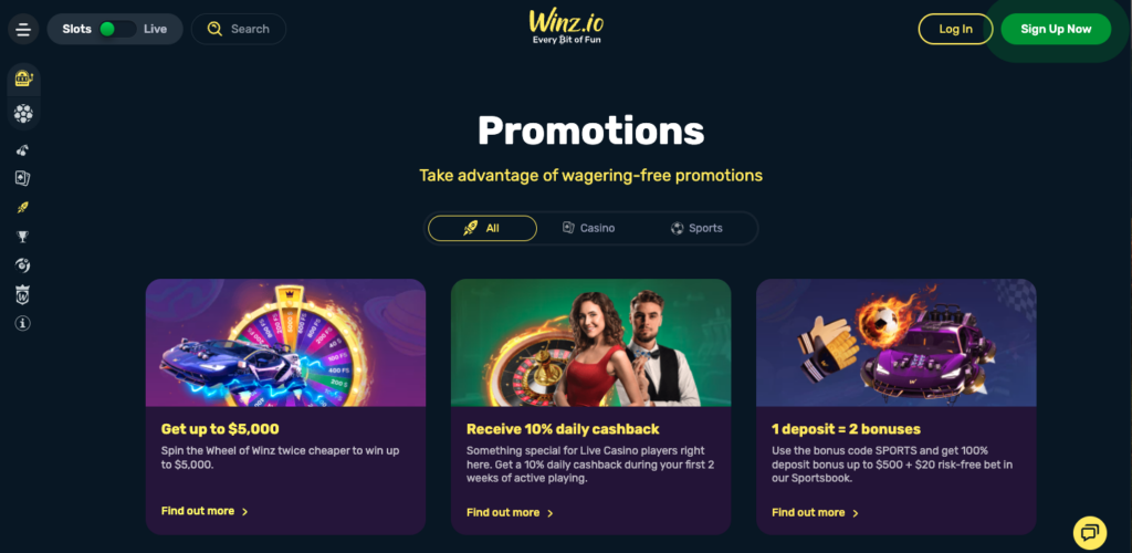 Winz Kasino Bonuses