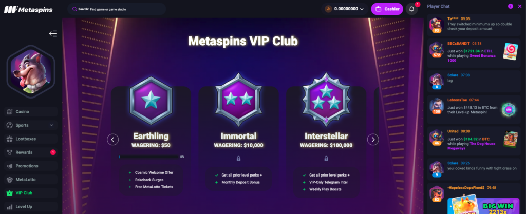 Metaspins VIP Club