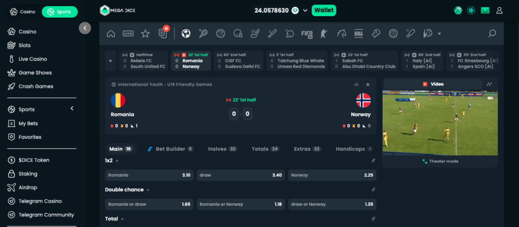 MegaDice Live Betting