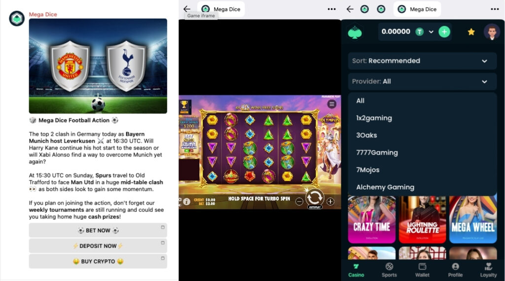 MegaDice Telegram-casino