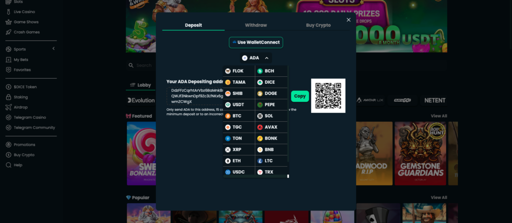 MegaDice Wallet