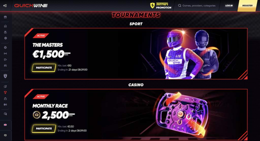 tournaments at quickwin