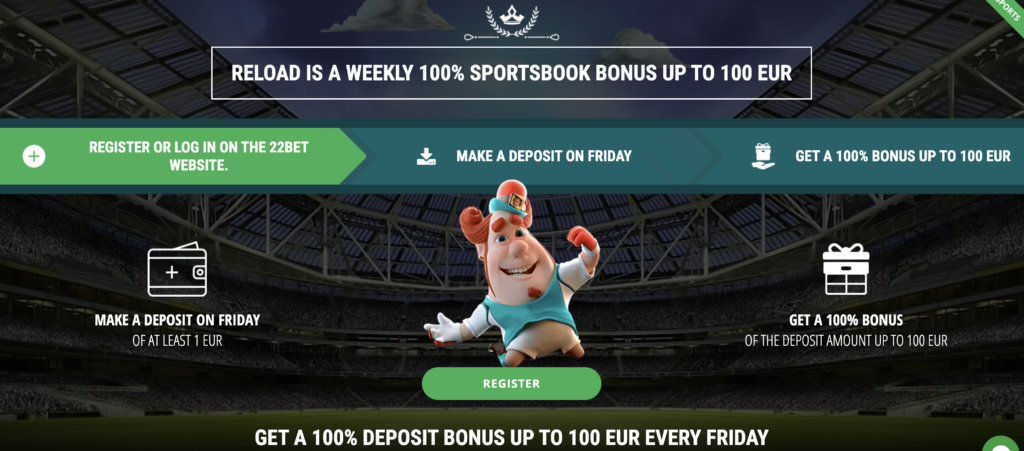 Fredags-reloadbonus för sportsbook