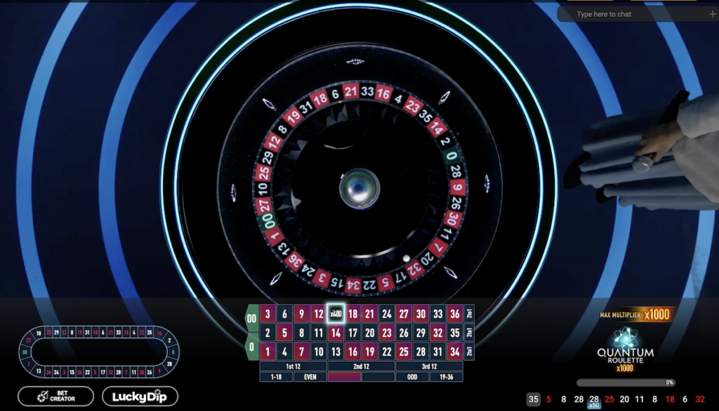 Quantum American Roulette live casiino game