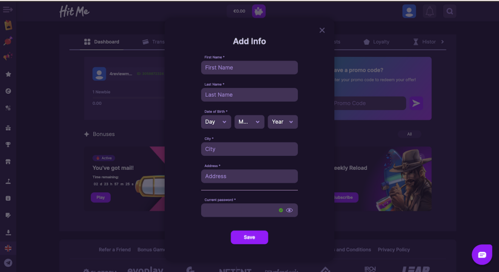 mochatory kyc at hit me casino
