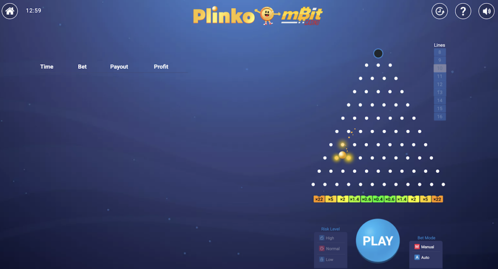 plinko mbit original casino game