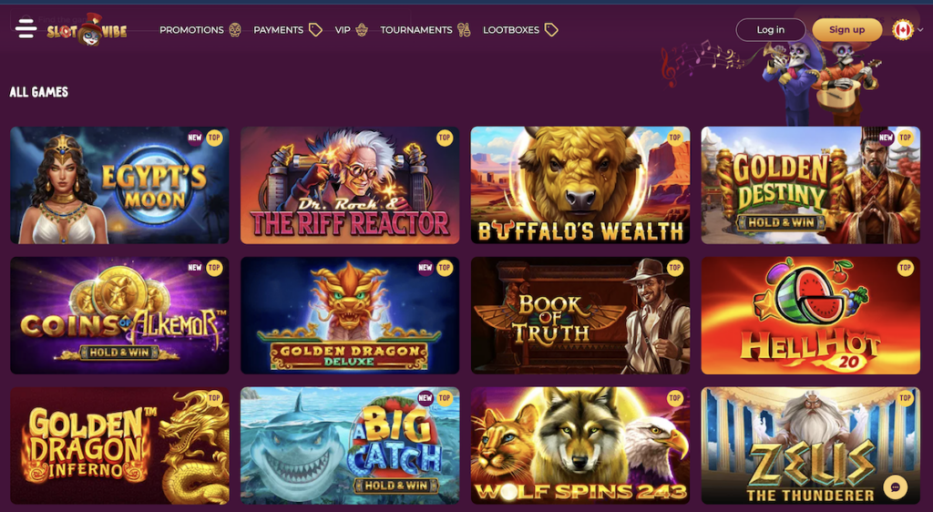 slotvibe casino main lobby