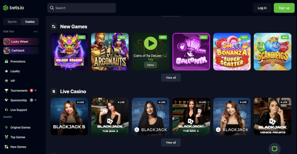 new slots och live casino games